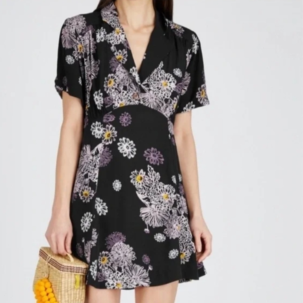 Free People Black and Purple Floral Mini Dress - Picture 15 of 15